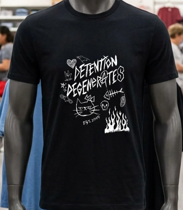 Detention Degenerate Est 2025 Shirt - balck-shirt Detention Degenerate Est 2025 Shirt Balck Shirt