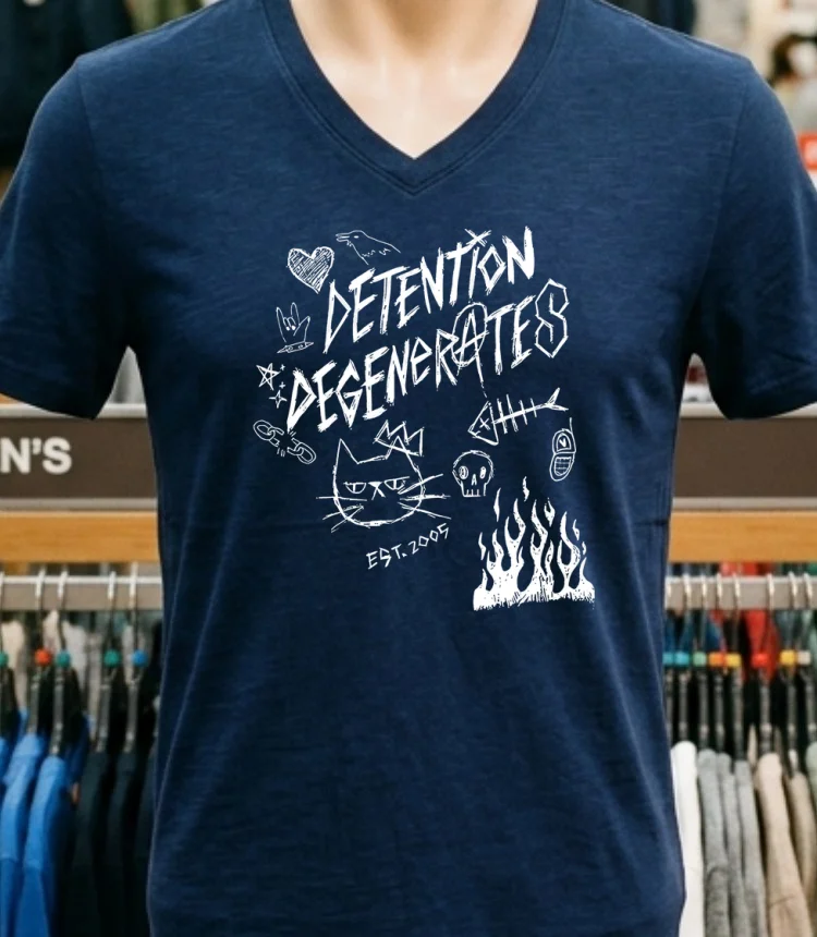 Detention Degenerate Est 2025 Shirt - navy-shirt Detention Degenerate Est 2025 Shirt Navy Shirt 1