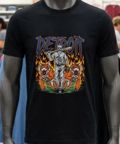 Detroit Baseball Tigers Graphic Skeleton Shirt