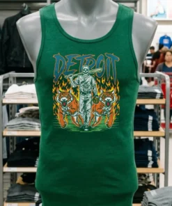 Detroit Baseball Tigers Graphic Skeleton Shirt