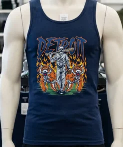 Detroit Baseball Tigers Graphic Skeleton Shirt