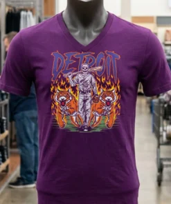 Detroit Baseball Tigers Graphic Skeleton Shirt