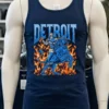 Detroit Football Lions Graphic Skeleton Shirt Navy Shirt