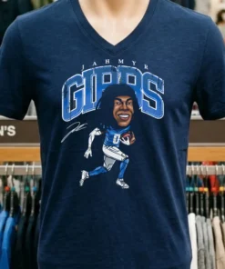 Detroit Lions Jahmyr Gibbs Cartoon Signature Shirt