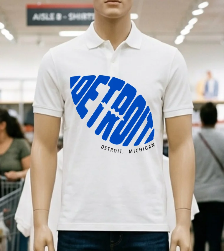 Detroit Lions Michigan Skyline Shirt - white-t-shirt Detroit Lions Michigan Skyline Shirt White T Shirt 2