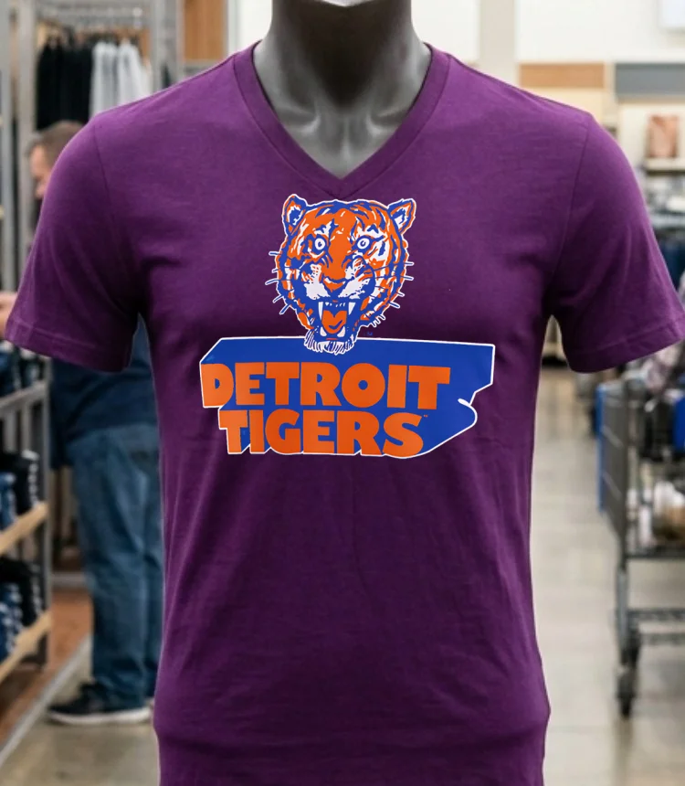 Detroit Tigers Logo Vintage Shirt Purple Shirt 1