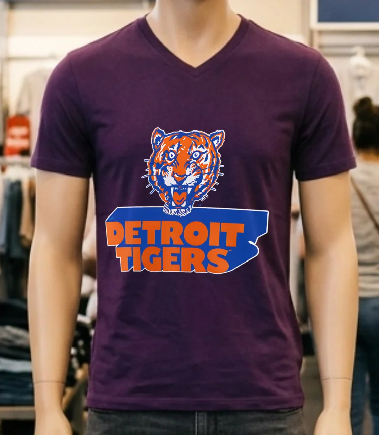 Detroit Tigers Logo Vintage Shirt - purple-shirt Detroit Tigers Logo Vintage Shirt Purple Shirt