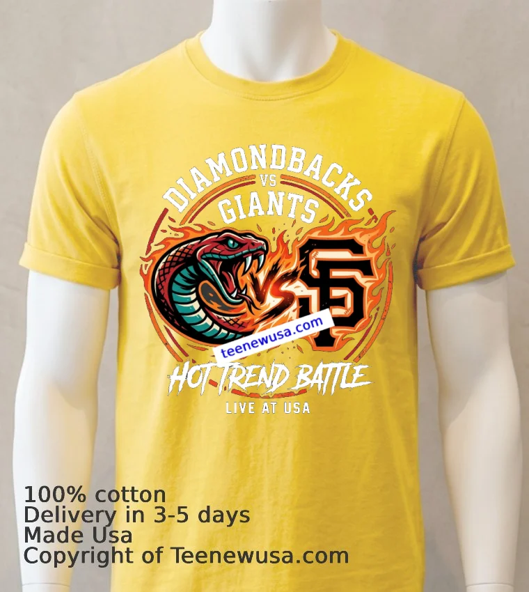 Diamondbacks Vs Giants Fan Sports T Shirt Yellow T Shirt