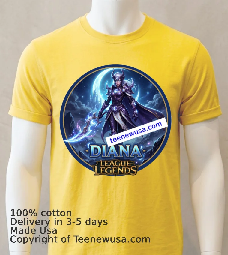 Diana League Of Legends T Shirt - yellow-t-shirt Diana League Of Legends T Shirt Yellow T Shirt