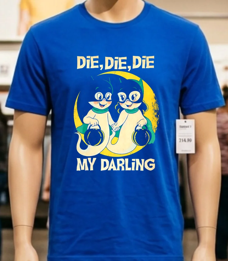 Die Die Die My Darling Halloween Shirt - blue-shirt Die Die Die My Darling Halloween Shirt Blue Shirt