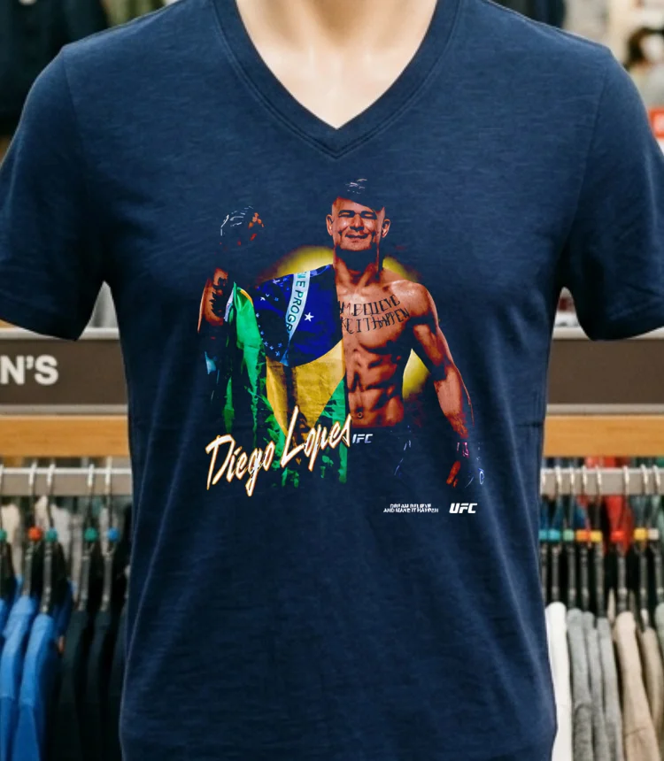 Diego Lopes Make It Happen Boxy Ufc Champion Retro Shirt Navy Shirt 1
