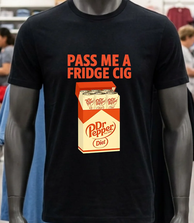 Diet Dr Pepper Pass Me A Fridge Cig Shirt - balck-shirt Diet Dr Pepper Pass Me A Fridge Cig Shirt Balck Shirt 1
