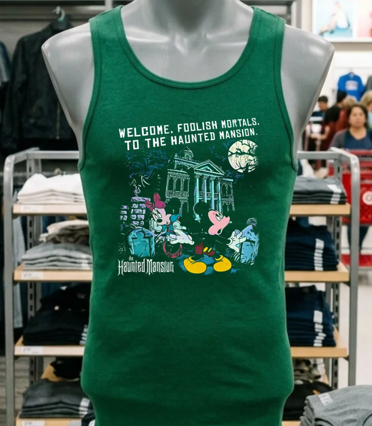 Disney Haunted Mansion Mickey And Minnie Hitchhiking Ghosts Shirt Green Shirt