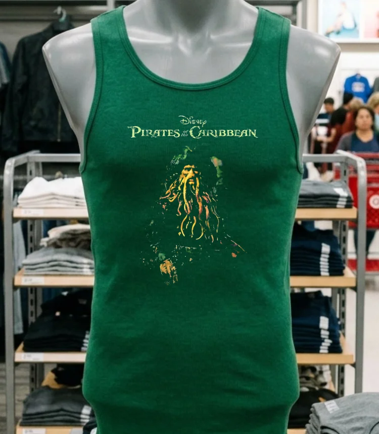 Disney Pirates Of The Caribbean Davy Jones Shirt Green Shirt