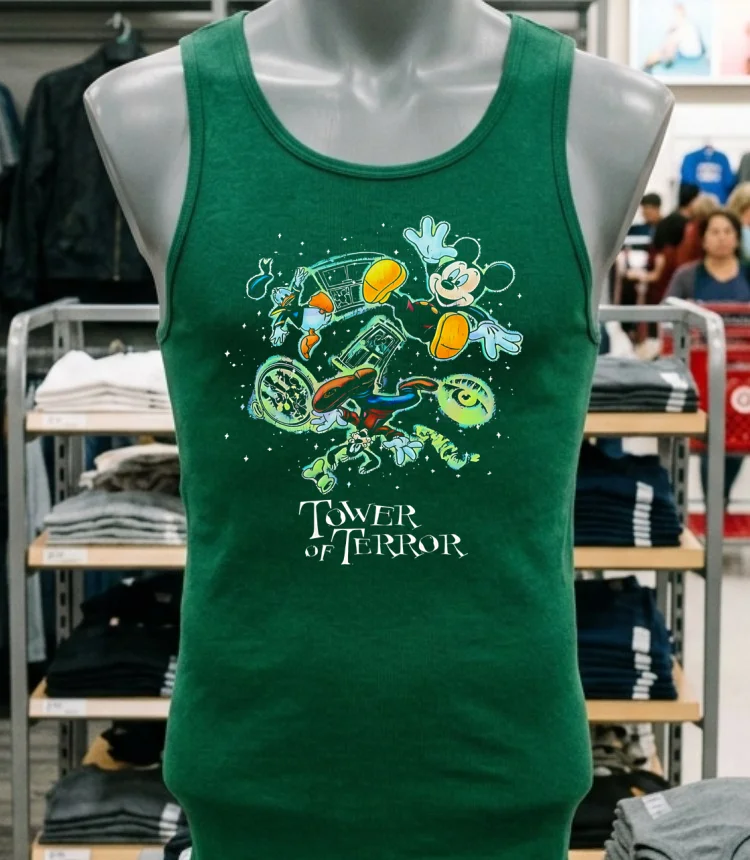 Disney Tower Of Terror Mickey And Friends Twilight Zone Shirt - green-shirt Disney Tower Of Terror Mickey And Friends Twilight Zone Shirt Green Shirt