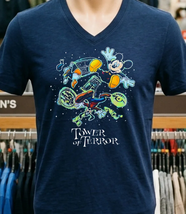 Disney Tower Of Terror Mickey And Friends Twilight Zone Shirt - navy-shirt Disney Tower Of Terror Mickey And Friends Twilight Zone Shirt Navy Shirt 1