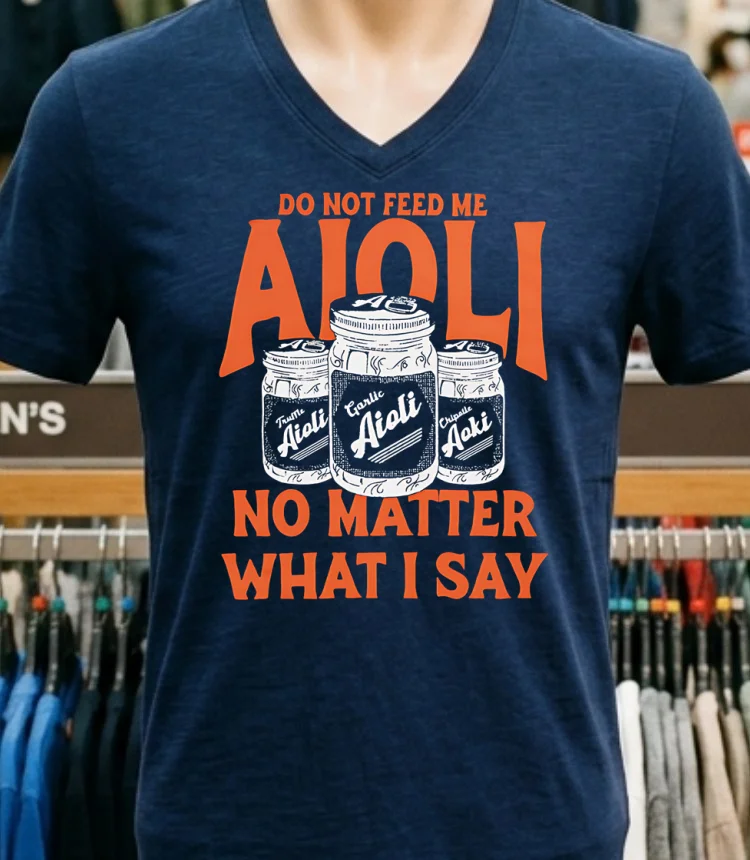 Do Not Feed Me Aioli No Matter What I Say Shirt - navy-shirt Do Not Feed Me Aioli No Matter What I Say Shirt Navy Shirt 1