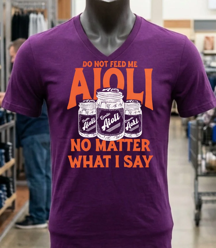 Do Not Feed Me Aioli No Matter What I Say Shirt - purple-shirt Do Not Feed Me Aioli No Matter What I Say Shirt Purple Shirt 1