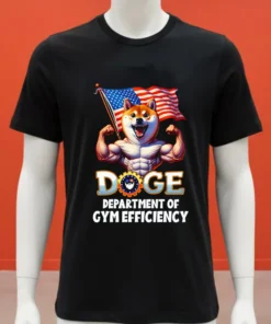 Dog Gym Doge Department Of Gym Efficiency American Flag Shirt