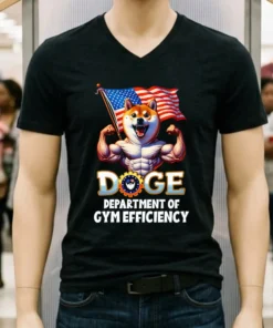 Dog Gym Doge Department Of Gym Efficiency American Flag Shirt