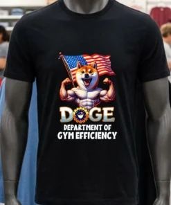 Dog Gym Doge Department Of Gym Efficiency American Flag Shirt