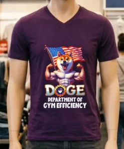 Dog Gym Doge Department Of Gym Efficiency American Flag Shirt