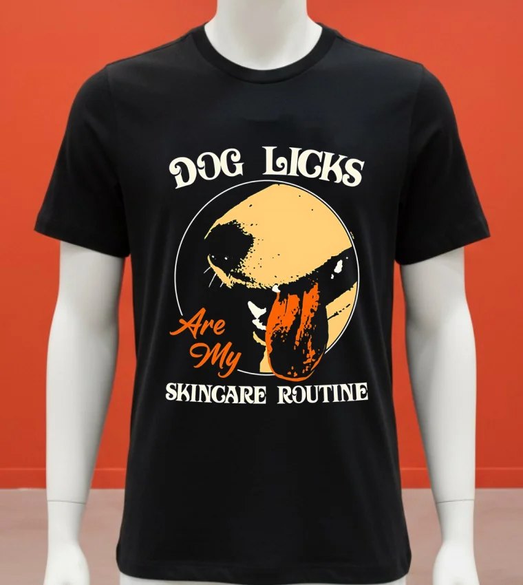 Dog Licks Are My Skincare Routine Retro Shirt - balck-shirt Dog Licks Are My Skincare Routine Retro Shirt Balck Shirt 1