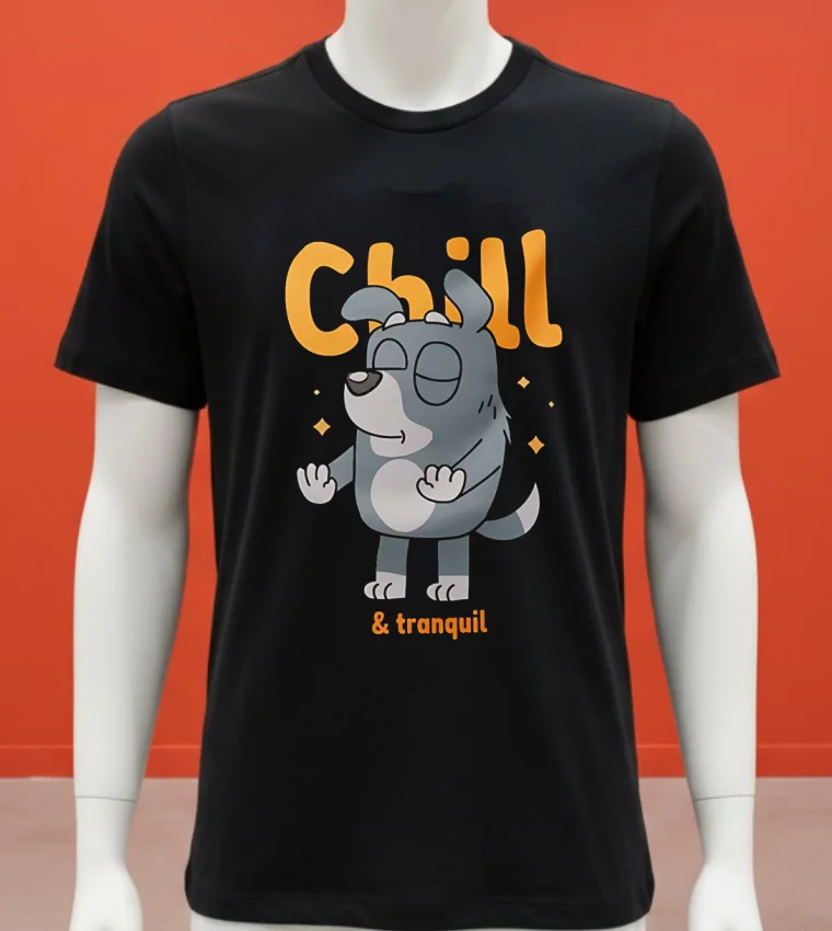 Dog Say Chill And Tranquil Shirt - balck-shirt Dog Say Chill And Tranquil Shirt Balck Shirt 1