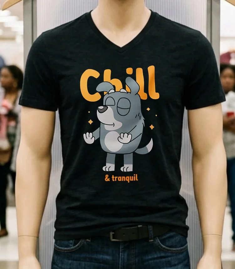Dog Say Chill And Tranquil Shirt - balck-shirt Dog Say Chill And Tranquil Shirt Balck Shirt 3