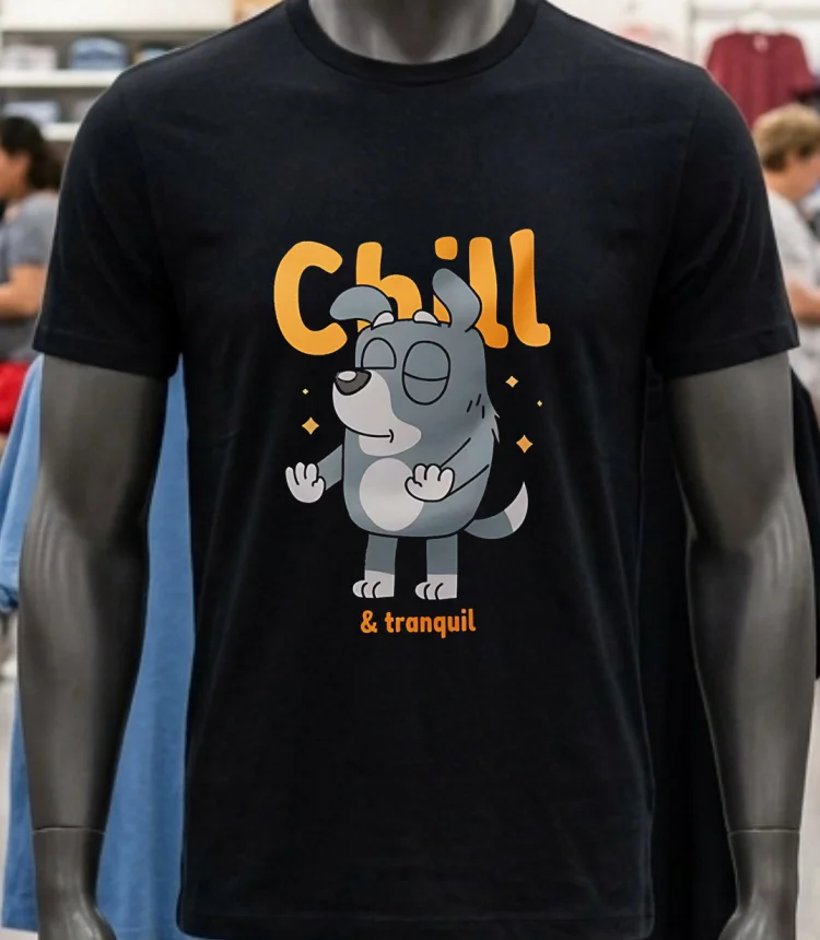 Dog Say Chill And Tranquil Shirt - balck-shirt Dog Say Chill And Tranquil Shirt Balck Shirt 4