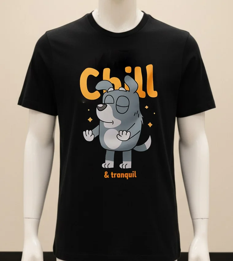 Dog Say Chill And Tranquil Shirt - balck-shirt Dog Say Chill And Tranquil Shirt Balck Shirt