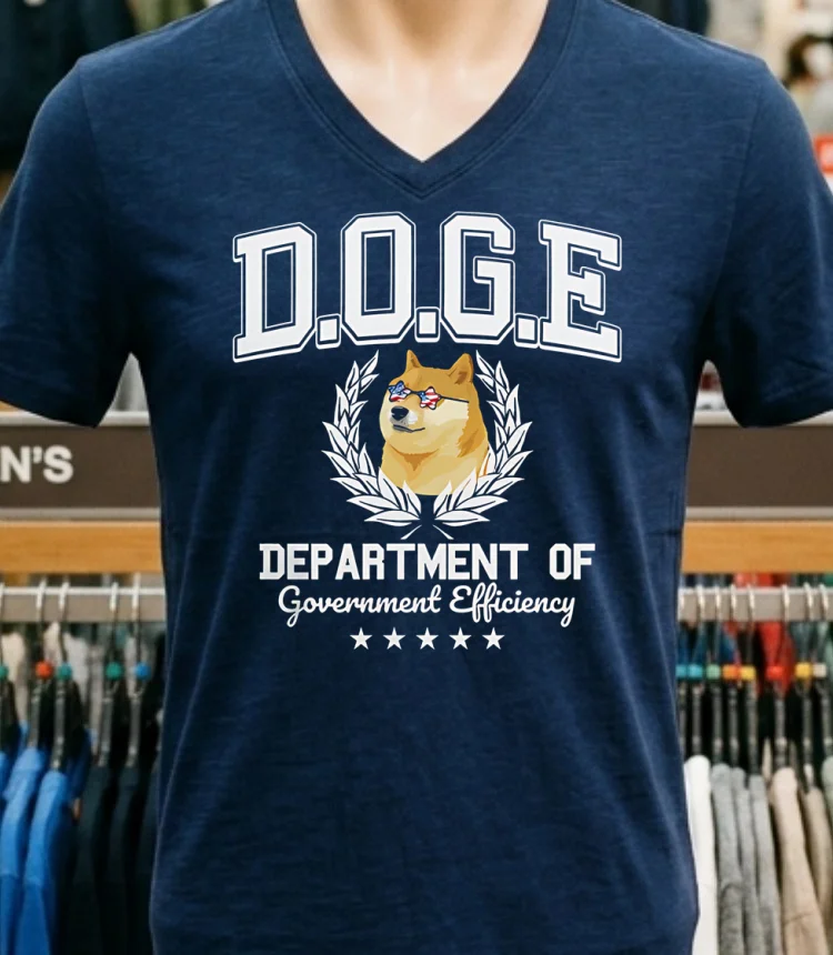 D.o.g.e Dog Department Of Government Efficiency Shirt - navy-shirt Doge Dog Department Of Government Efficiency Shirt Navy Shirt