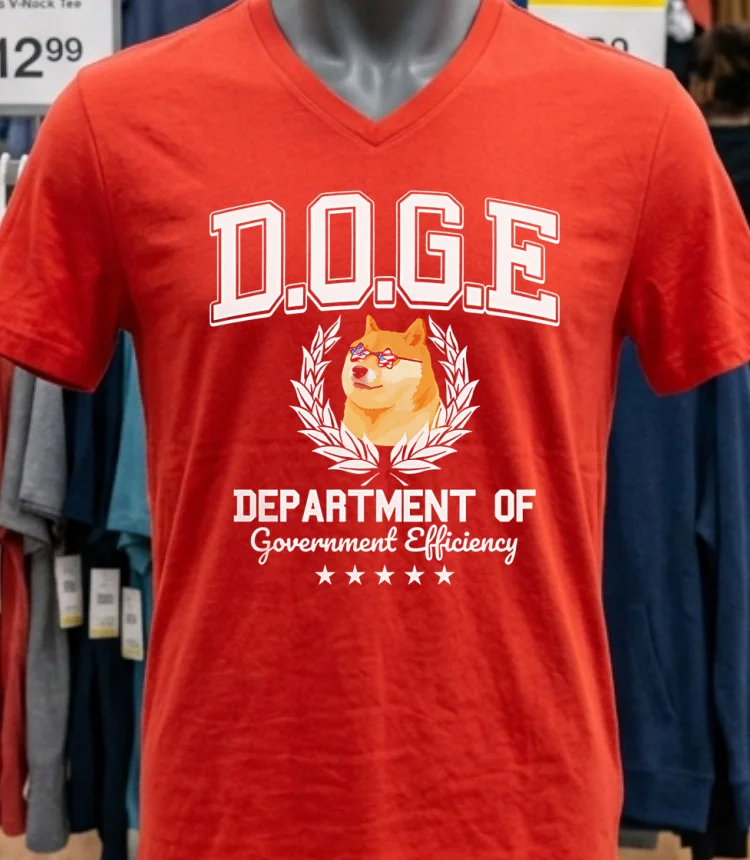 D.o.g.e Dog Department Of Government Efficiency Shirt - red-shirt Doge Dog Department Of Government Efficiency Shirt Red Shirt