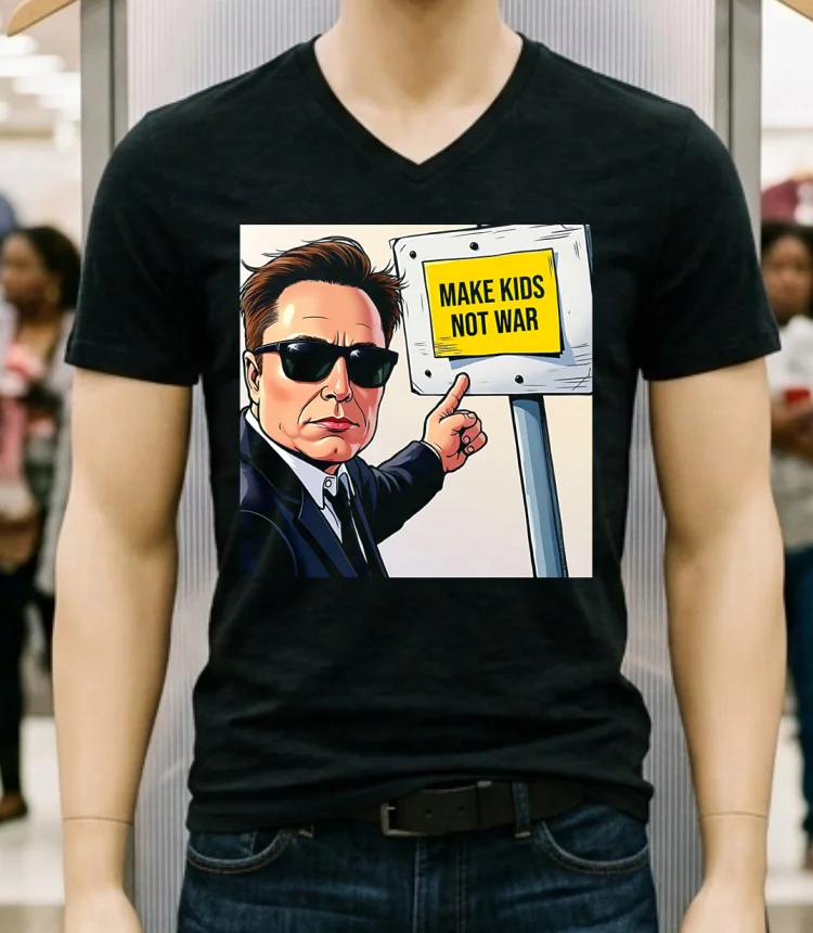 Doge Musk Make Kids No War Shirt - balck-shirt Doge Musk Make Kids No War Shirt Balck Shirt