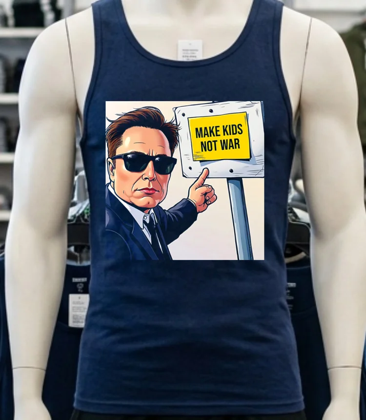 Doge Musk Make Kids No War Shirt - navy-shirt Doge Musk Make Kids No War Shirt Navy Shirt