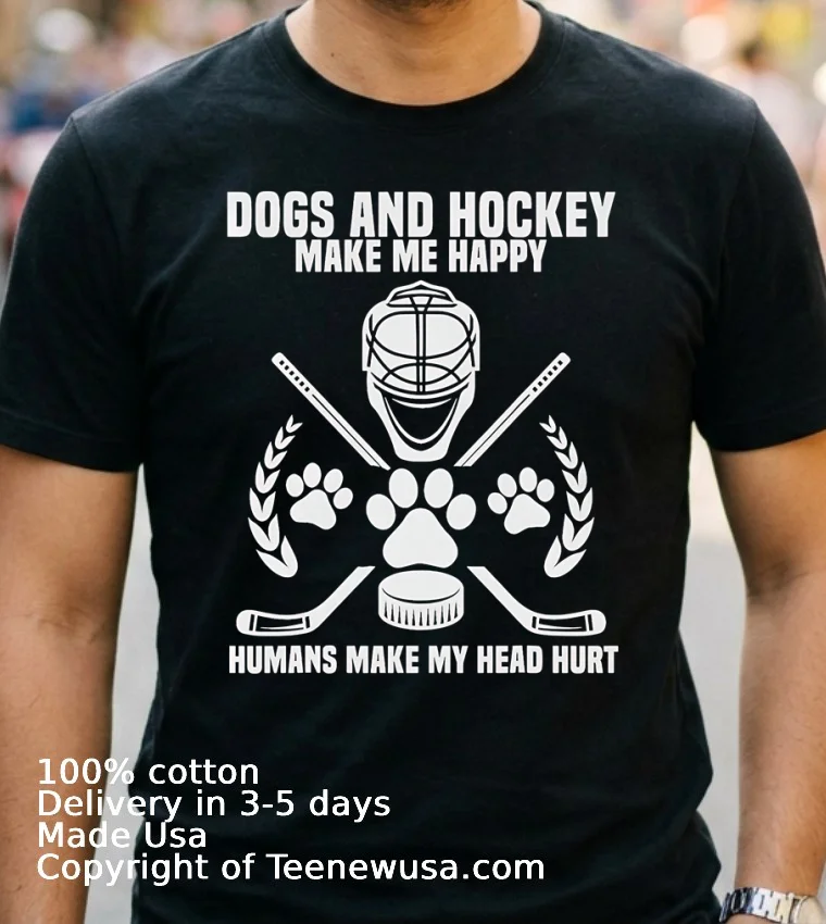 Dogs And Hockey Make Me Happy Humans Make My Head Hurt Shirt - navy-shirt 2 Dogs And Hockey Make Me Happy Humans Make My Head Hurt Shirt Navy Shirt 2