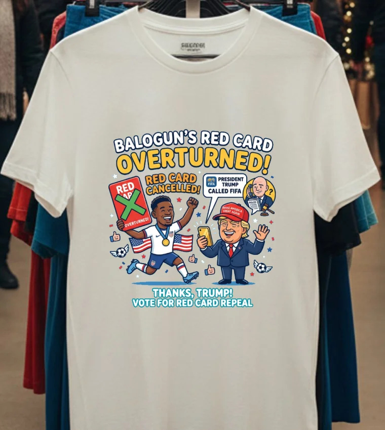 Donald Trump Calls Fifa President And Striker Folarin Balogun's Red Card Is Overturned T Shirt - white-t-shirt Donald Trump Calls Fifa President And Striker Folarin Baloguns Red Card Is Overturned T Shirt White T Shirt