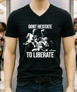 Dont Hesitate To Liberate Dogs Black White Shirt