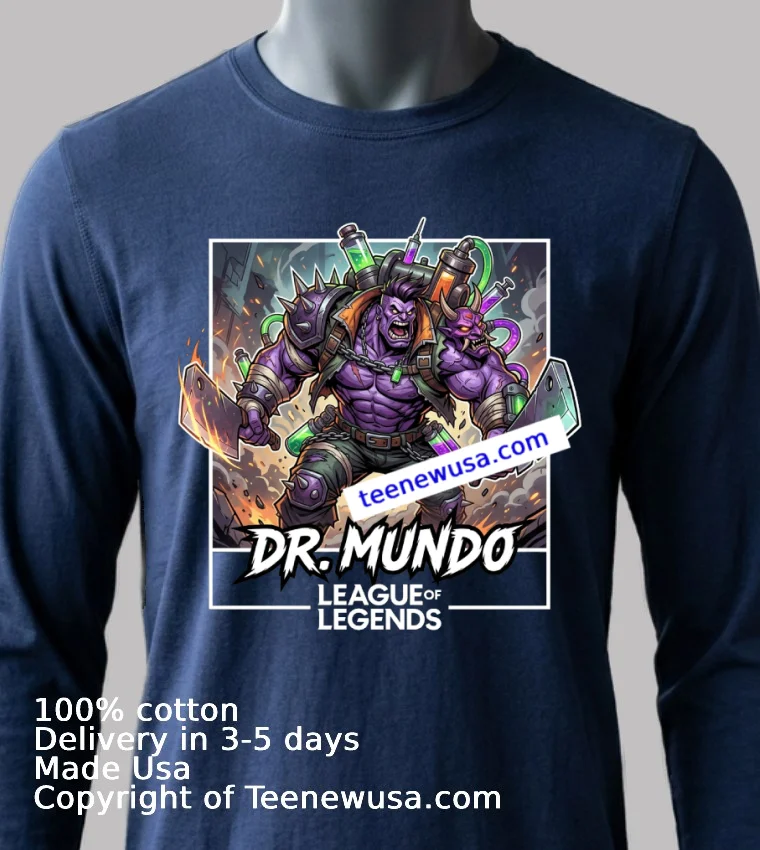 Dr. Mundo League Of Legends T Shirt - navy-shirt Dr Mundo League Of Legends T Shirt Navy Shirt