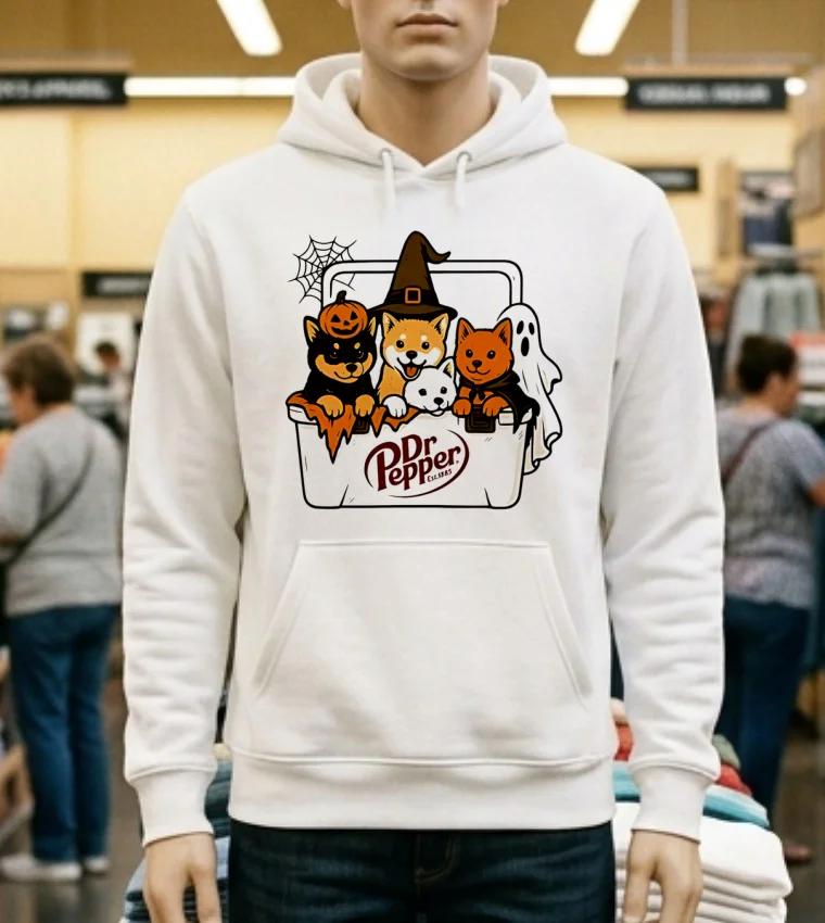 Dr Pepper Doge Dogs Halloween Shirt - white-t-shirt Dr Pepper Doge Dogs Halloween Shirt White T Shirt 1