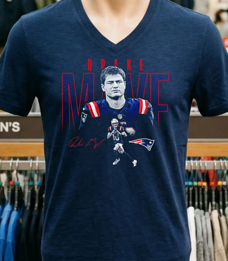 Drake Maye New England Patriots Signature Classic Shirt Navy Shirt 1