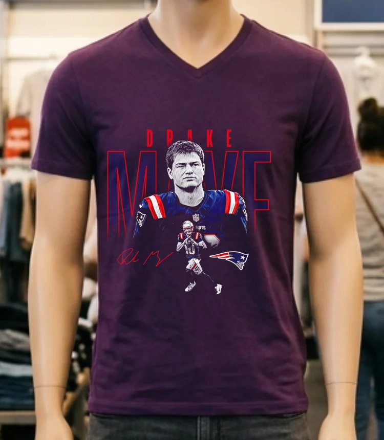 Drake Maye New England Patriots Signature Classic Shirt - purple-shirt Drake Maye New England Patriots Signature Classic Shirt Purple Shirt
