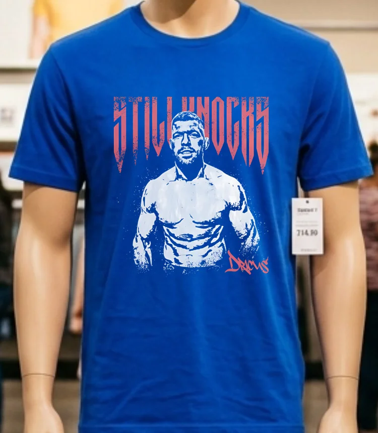 Dricus Du Plessis Ufc Fight Night Graphic Design Retro Shirt - blue-shirt Dricus Du Plessis Ufc Fight Night Graphic Design Retro Shirt Blue Shirt 1