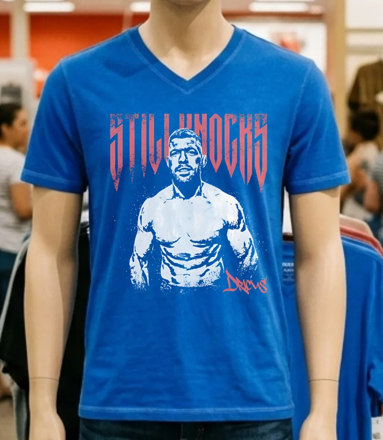 Dricus Du Plessis Ufc Fight Night Graphic Design Retro Shirt - blue-shirt Dricus Du Plessis Ufc Fight Night Graphic Design Retro Shirt Blue Shirt