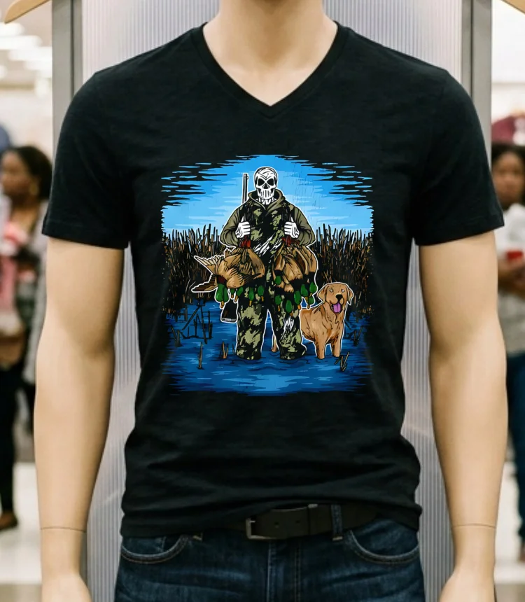 Duck Hunting Hunter Skeleton Shirt - balck-shirt Duck Hunting Hunter Skeleton Shirt Balck Shirt 1