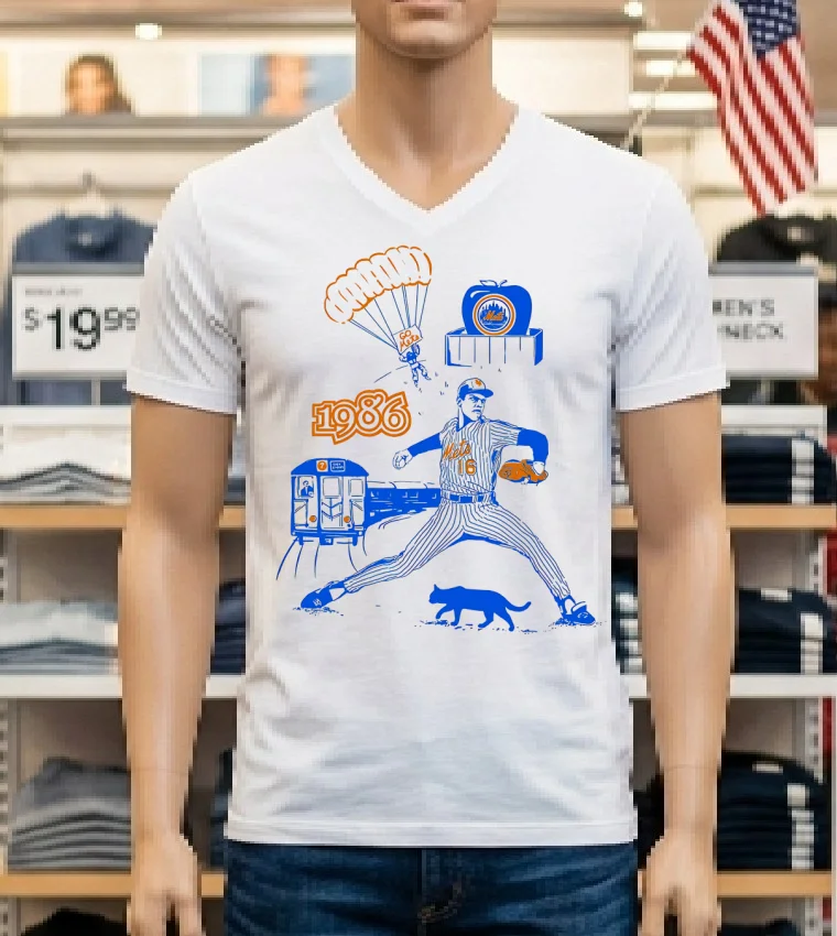 Dwight Gooden New York Mets Vintage 1986 Go Mets Shirt - white-t-shirt Dwight Gooden New York Mets Vintage 1986 Go Mets Shirt White T Shirt
