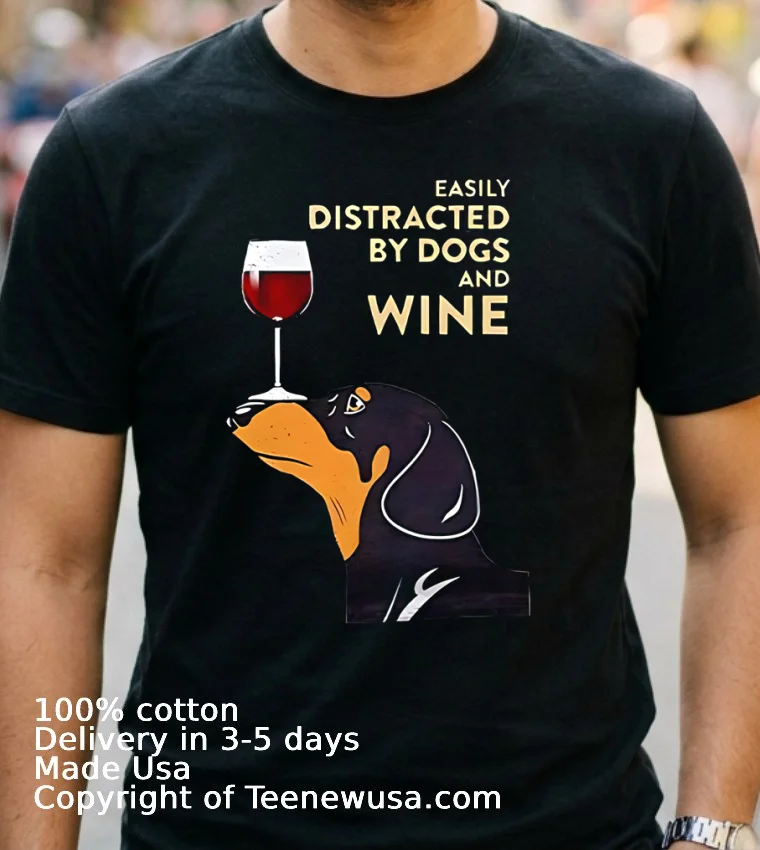 Easily Distracted By Dogs And Wine Shirt - navy-shirt 2 Easily Distracted By Dogs And Wine Shirt Navy Shirt 2