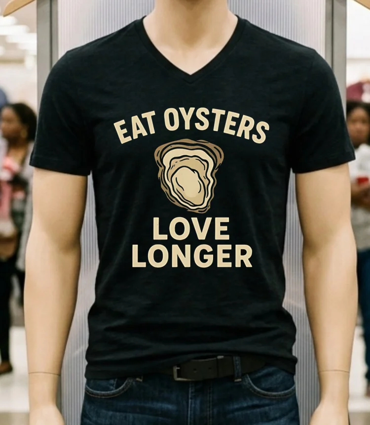 Eat Oysters Love Longer Shirt - balck-shirt Eat Oysters Love Longer Shirt Balck Shirt 1