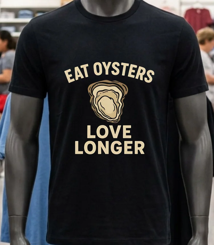Eat Oysters Love Longer Shirt - balck-shirt Eat Oysters Love Longer Shirt Balck Shirt 2