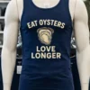 Eat Oysters Love Longer Shirt Navy Shirt